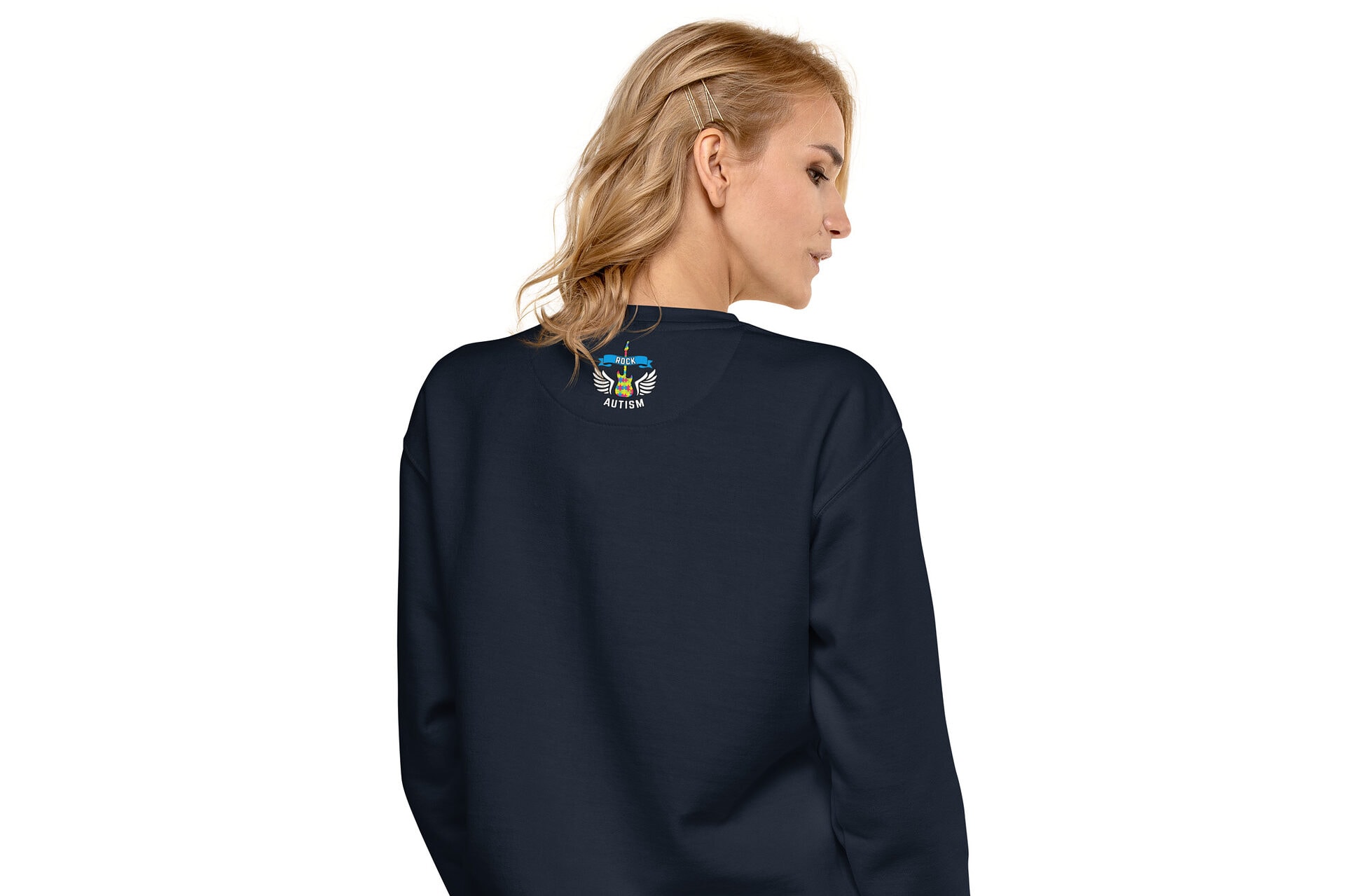 Unisex Premium Sweatshirt Navy Blazer Back 62F966A608C8C